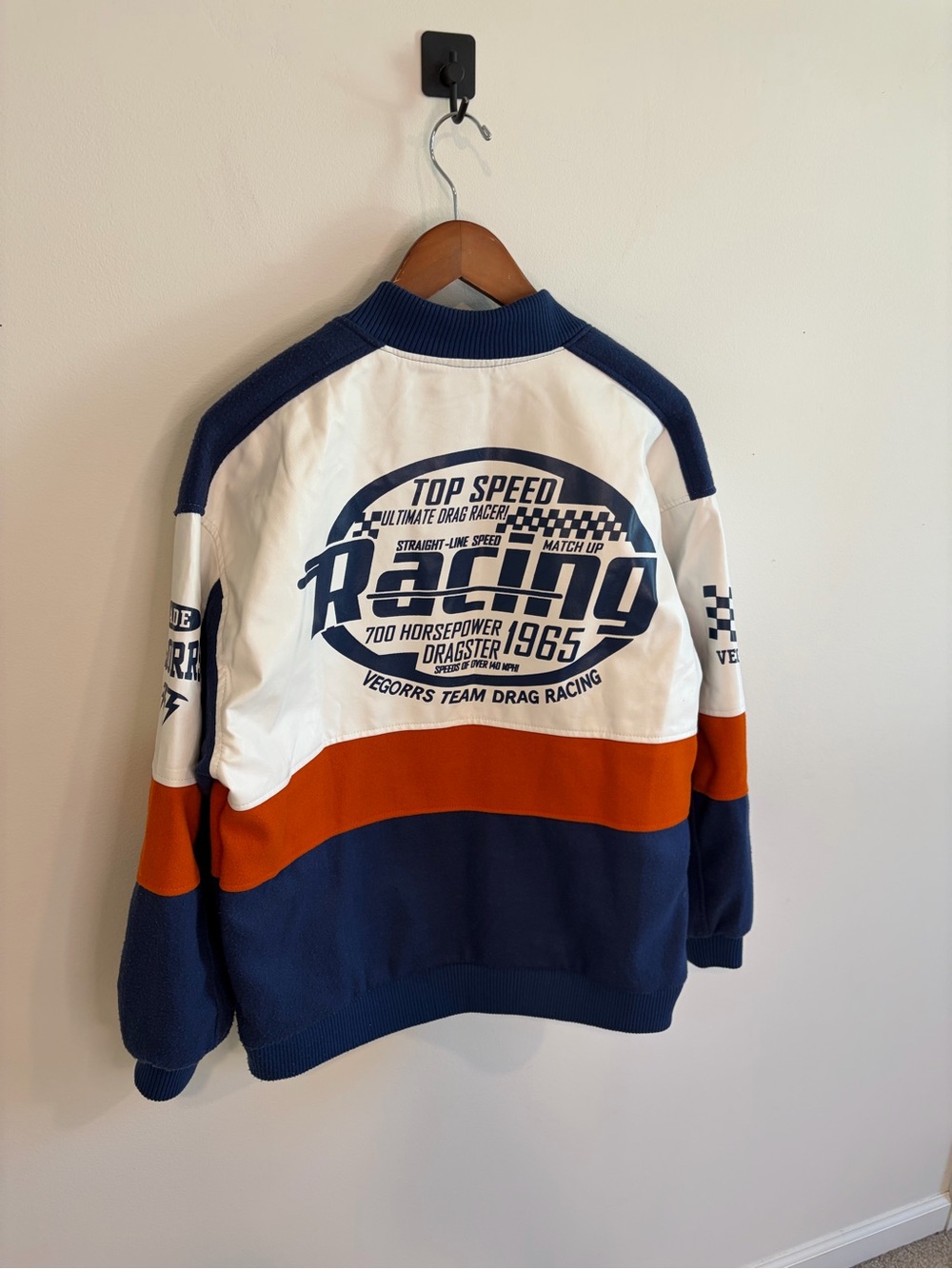 Fashion Nova Over The Speed Limit Oversized Bomber Varsity Jacket Size Small - Picture 13 of 16